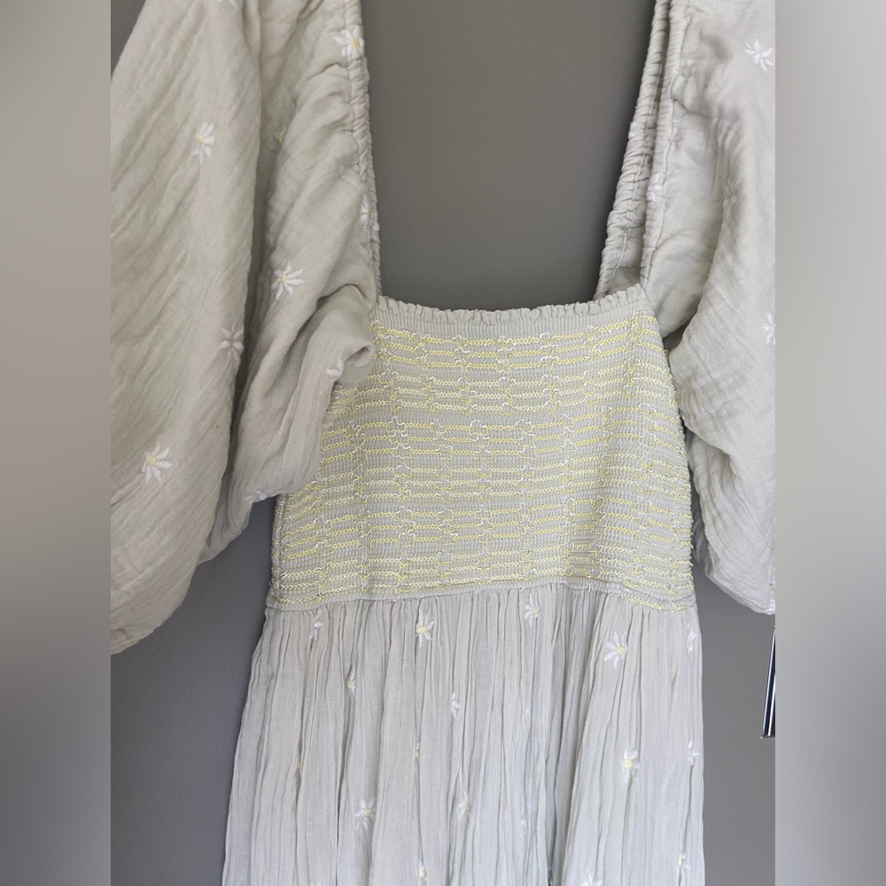 FREE PEOPLE • Rare • Dahlia Embroidered Maxi Dress In Lime Soda Green Size Large - Picture 7 of 10